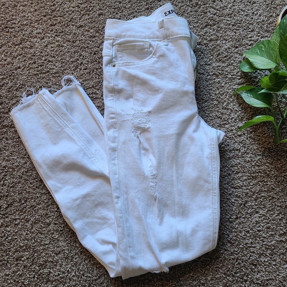 Express Brand Size 4 Distressed High Rise Jeans